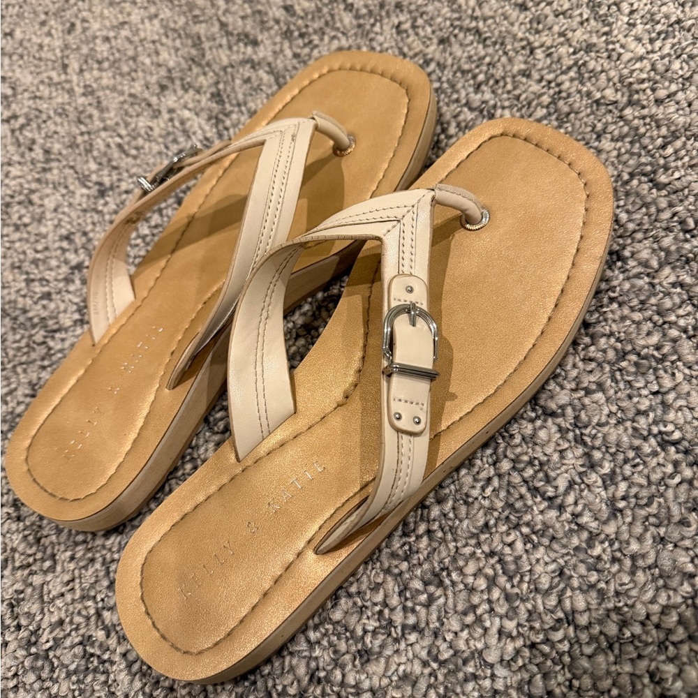 Kelly & Katie Tan and Cream Sandals